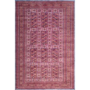 6x9 Feet Hand Knotted Blue Wool Carpet