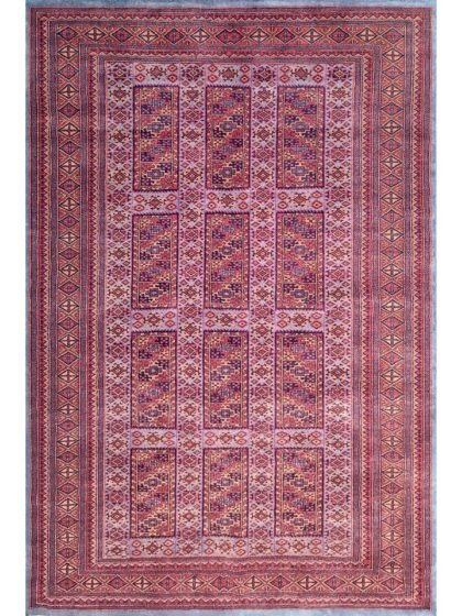 6x9 Feet Hand Knotted Blue Wool Carpet