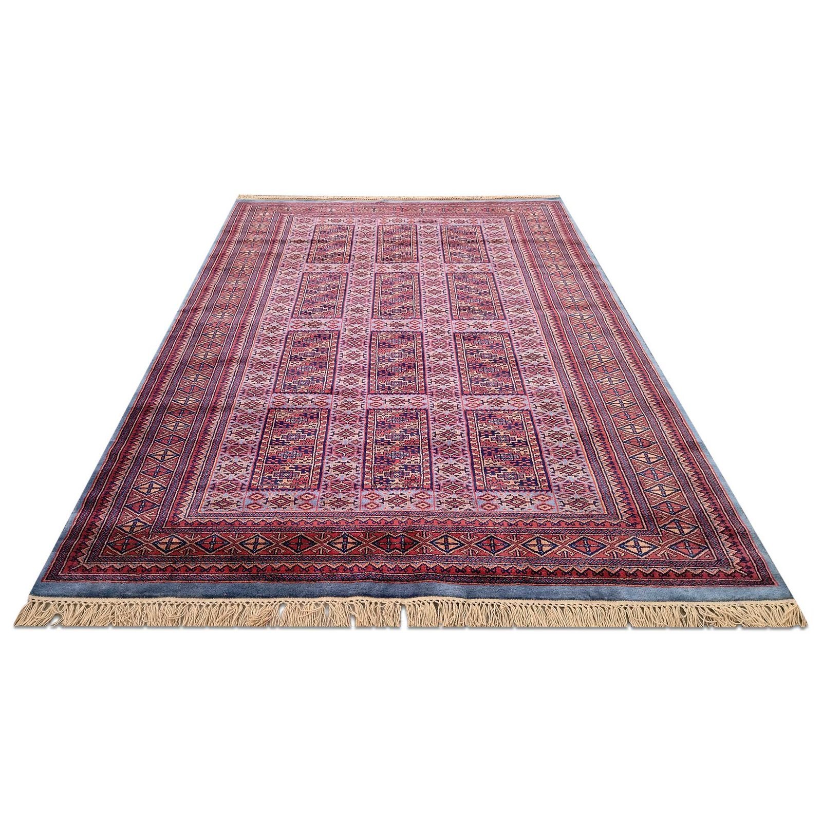 6x9 Feet Hand Knotted Blue Wool Carpet - Image 3
