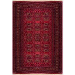 6x9 ft Hand Knotted Woolen Carpet Red Dubba