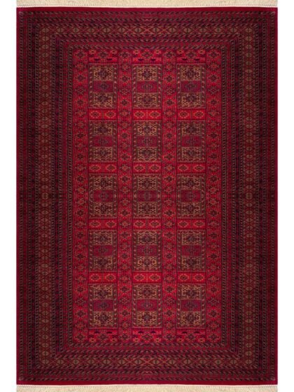 6x9 ft Hand Knotted Woolen Carpet Red Dubba
