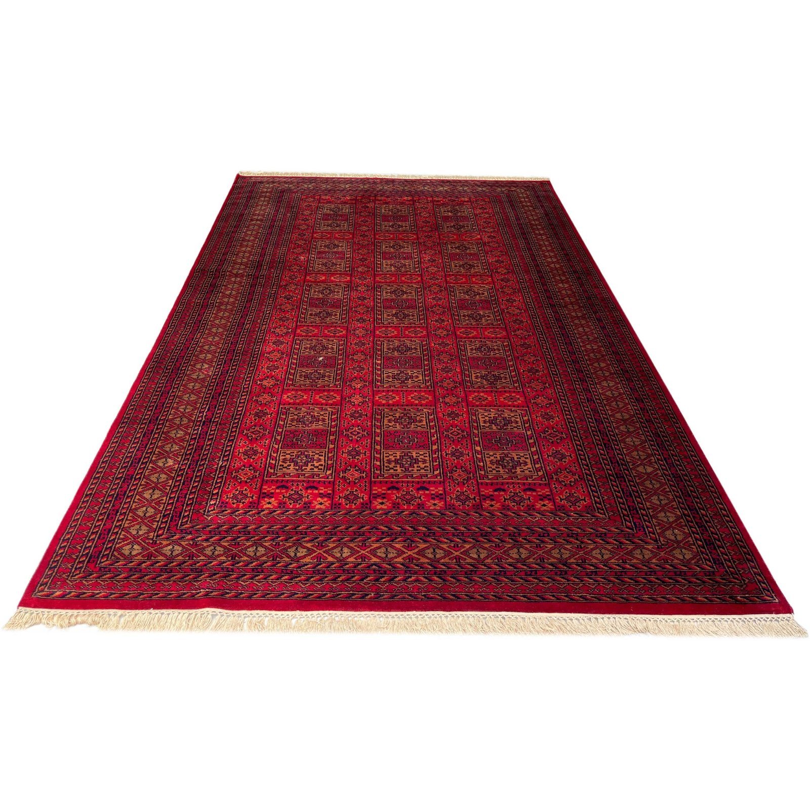 6x9 ft Hand Knotted Woolen Carpet Red Dubba - Image 2