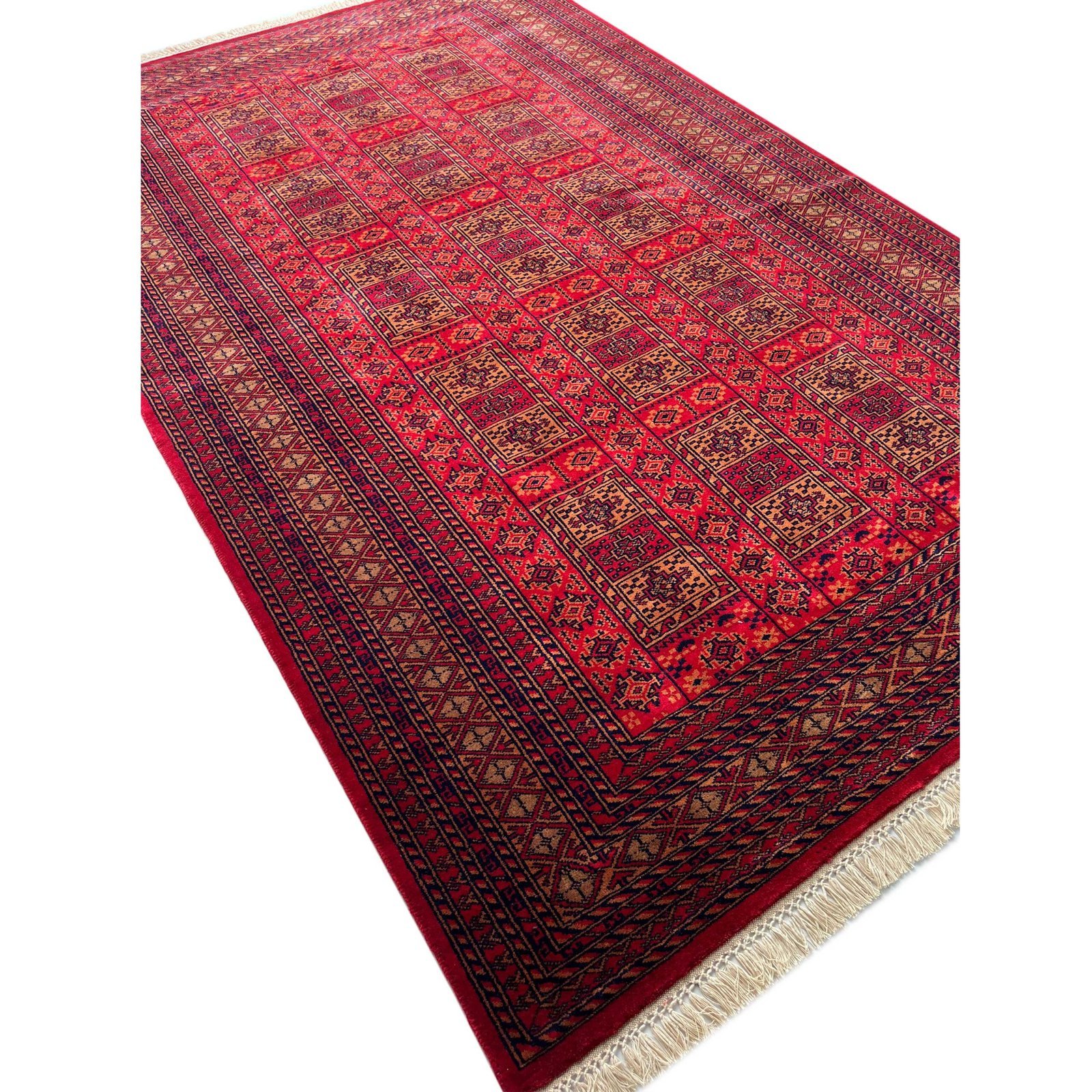 6x9 ft Hand Knotted Woolen Carpet Red Dubba - Image 5