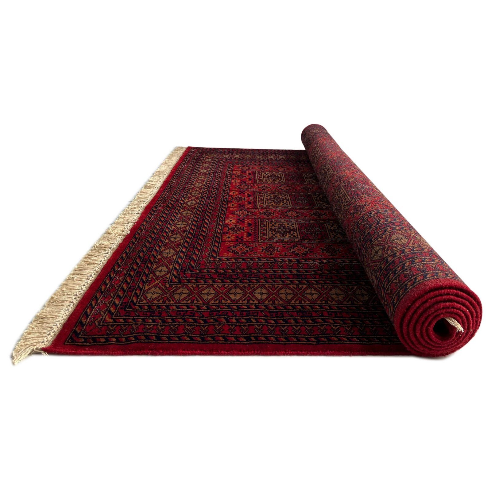 6x9 ft Hand Knotted Woolen Carpet Red Dubba - Image 3