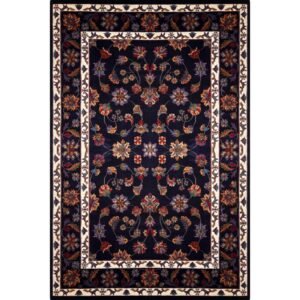 6x9 Handmade Hand Knotted Wool Carpet Floral Black