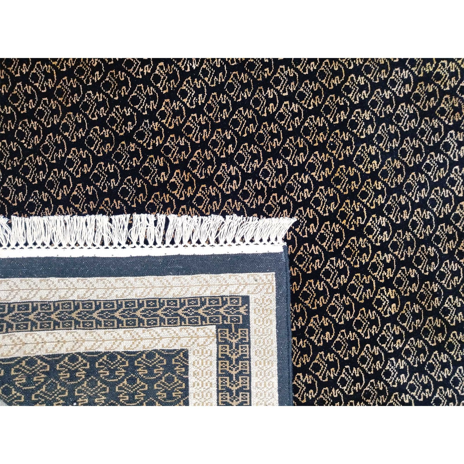6x9 Feet Black Hand Knotted Wool Carpet - Image 7