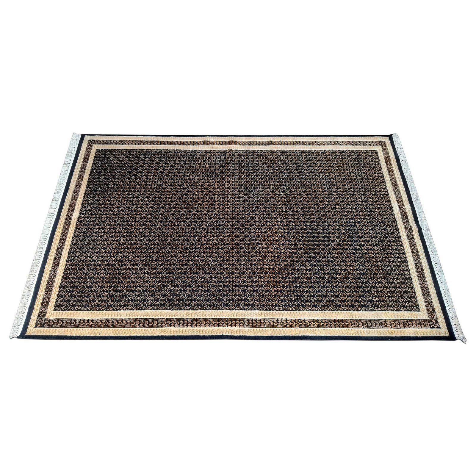 6x9 Feet Black Hand Knotted Wool Carpet - Image 3
