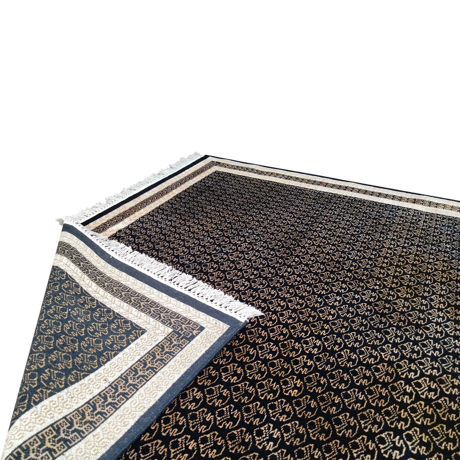 6x9 Feet Black Hand Knotted Wool Carpet - Image 5