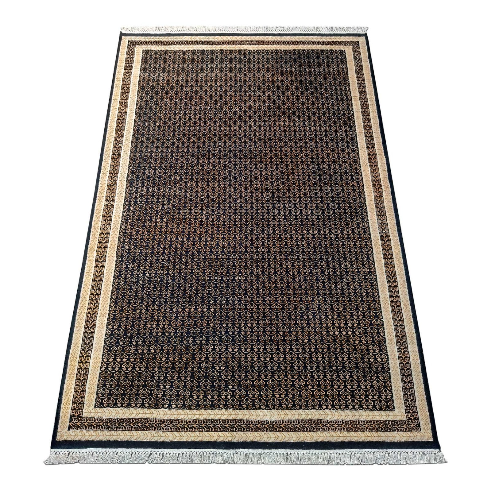 6x9 Feet Black Hand Knotted Wool Carpet - Image 2