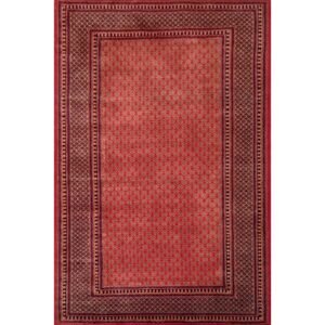 6x9 ft Hand Knotted Red Wool Carpet