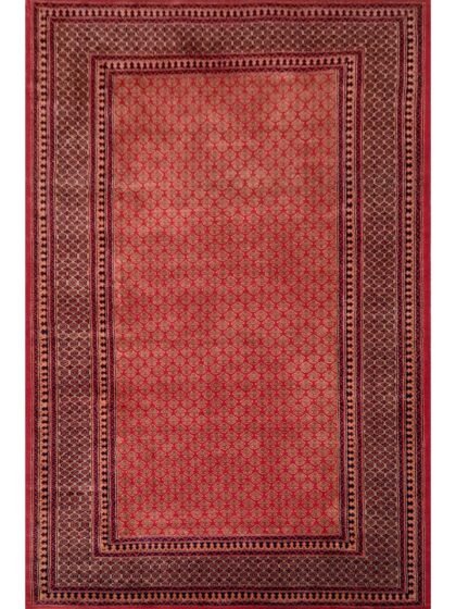 6x9 ft Hand Knotted Red Wool Carpet