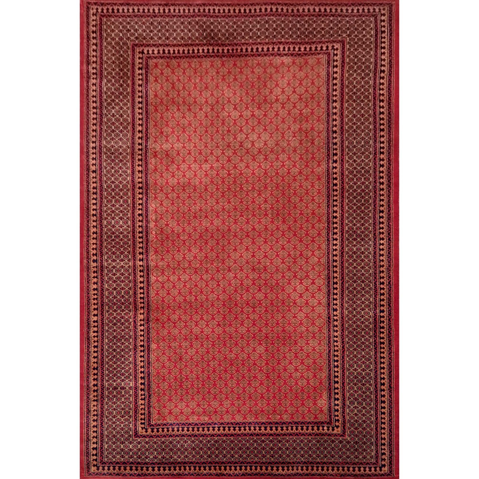 6x9 ft Hand Knotted Red Wool Carpet