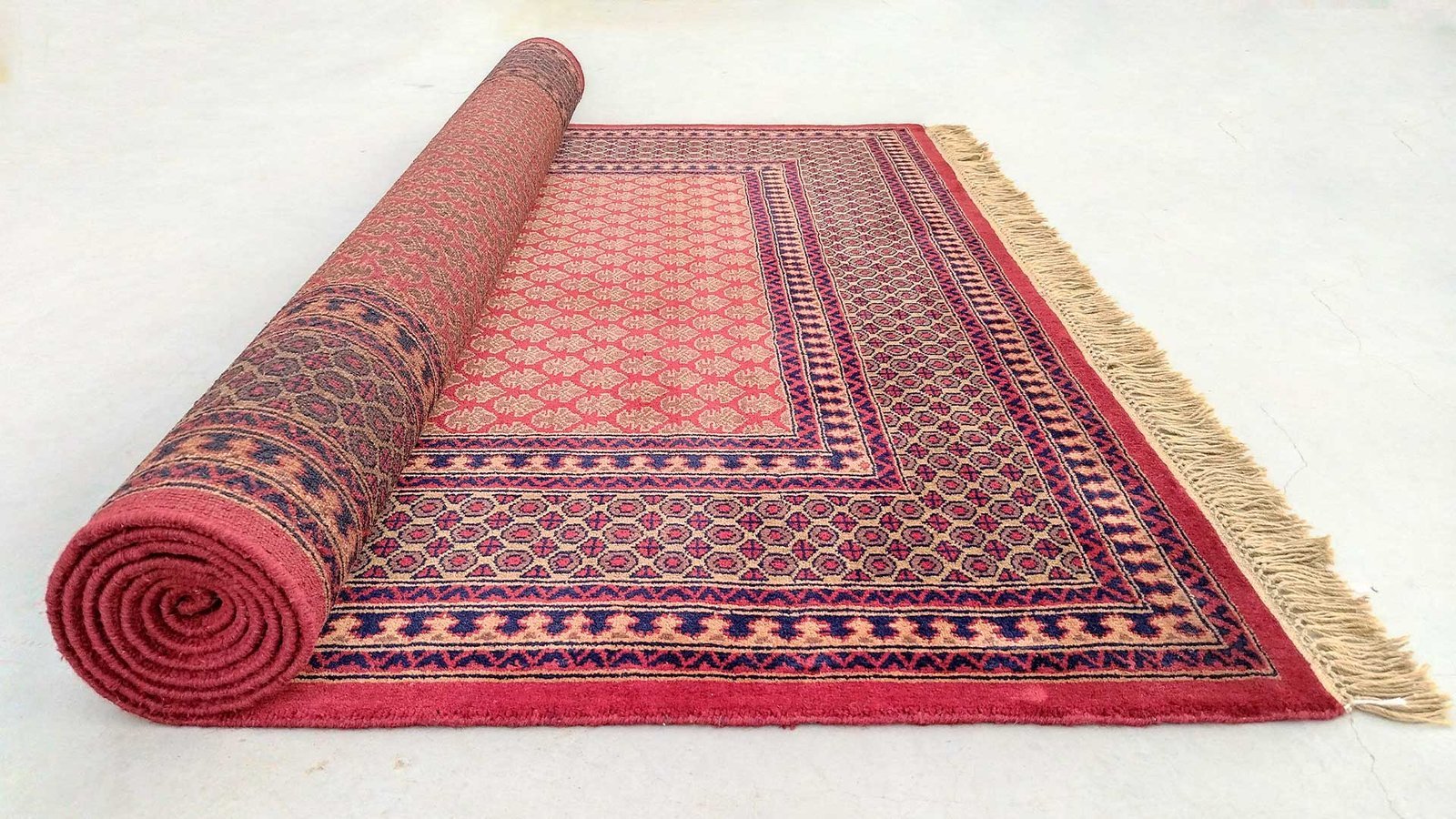 6x9 ft Hand Knotted Red Wool Carpet - Image 7