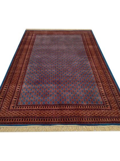 6x9 ft Blue Hand Knotted Wool Carpet