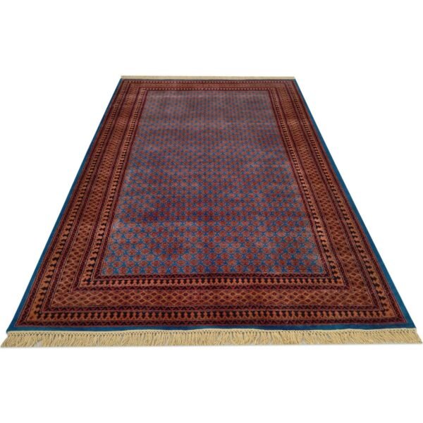 6x9 ft Blue Hand Knotted Wool Carpet