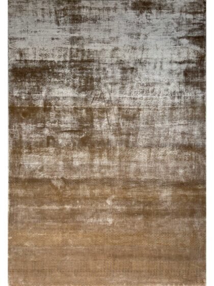 6x9 feet Hand Knotted Bamboo Silk Carpet and Beige Modern