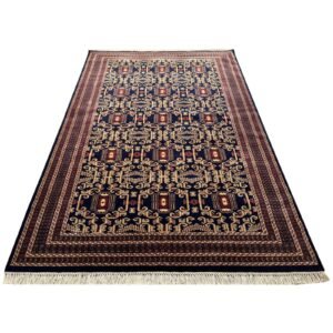 6x9 ft Hand Knotted Wool Carpet Black Palace