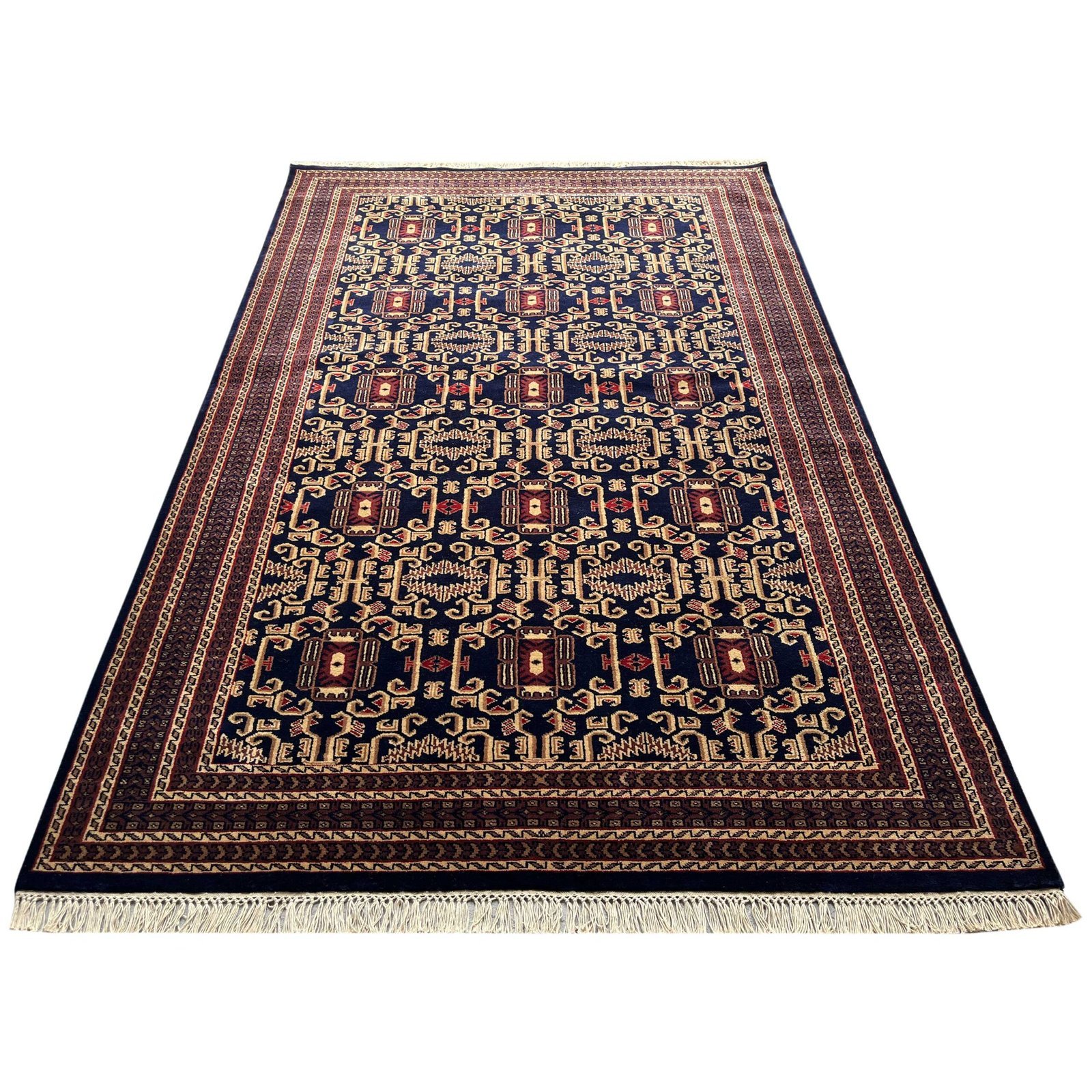 6x9 ft Hand Knotted Wool Carpet Black Palace
