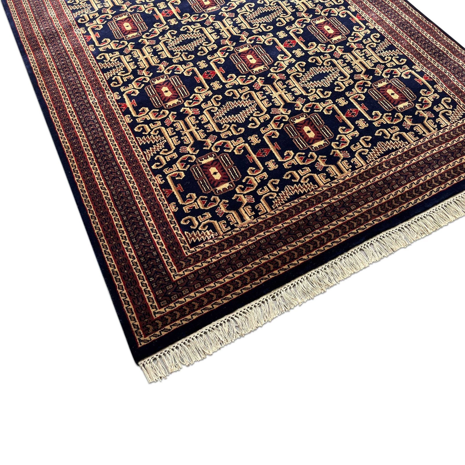 6x9 ft Hand Knotted Wool Carpet Black Palace - Image 7