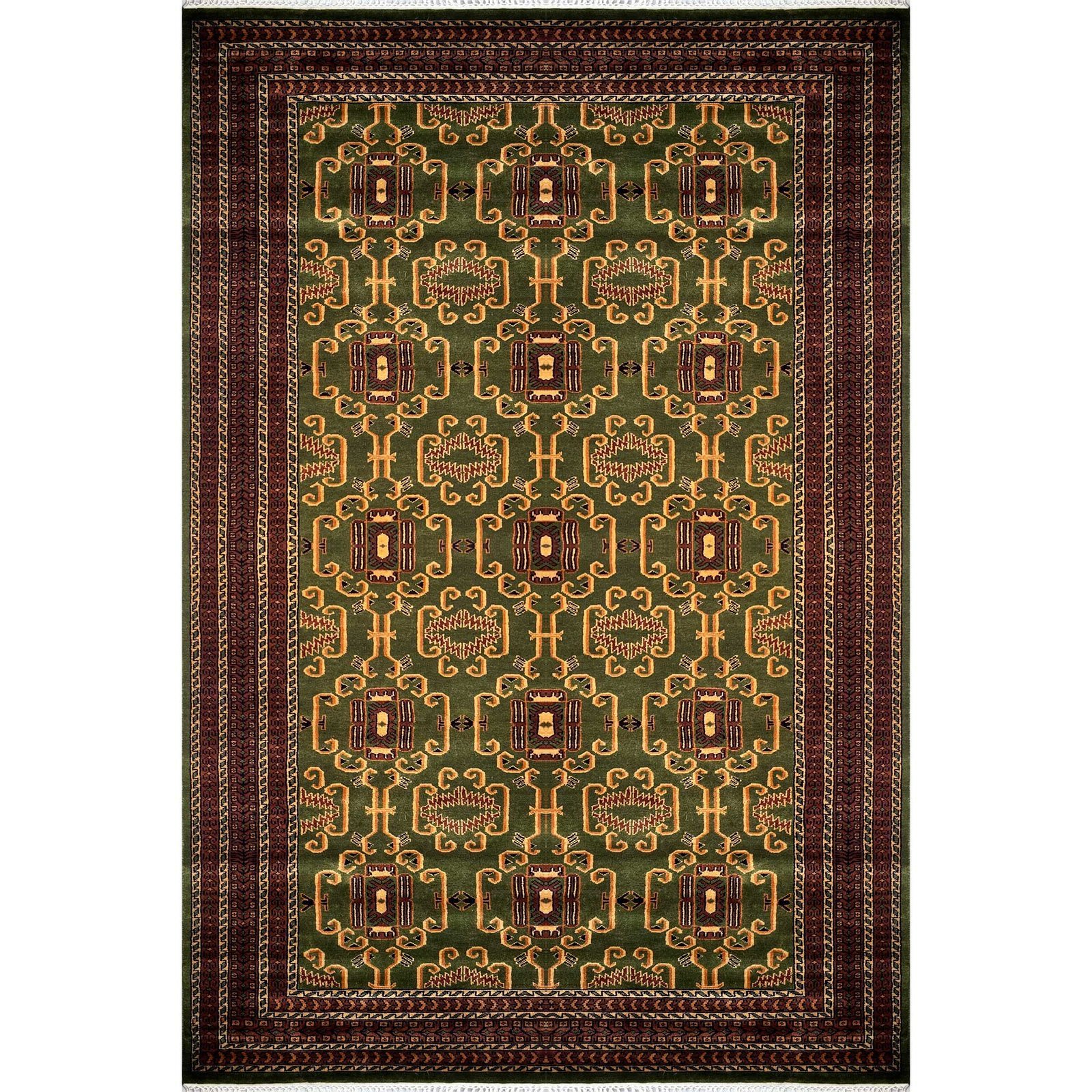 6x9 ft Hand Knotted Woolen Carpet Palace Green