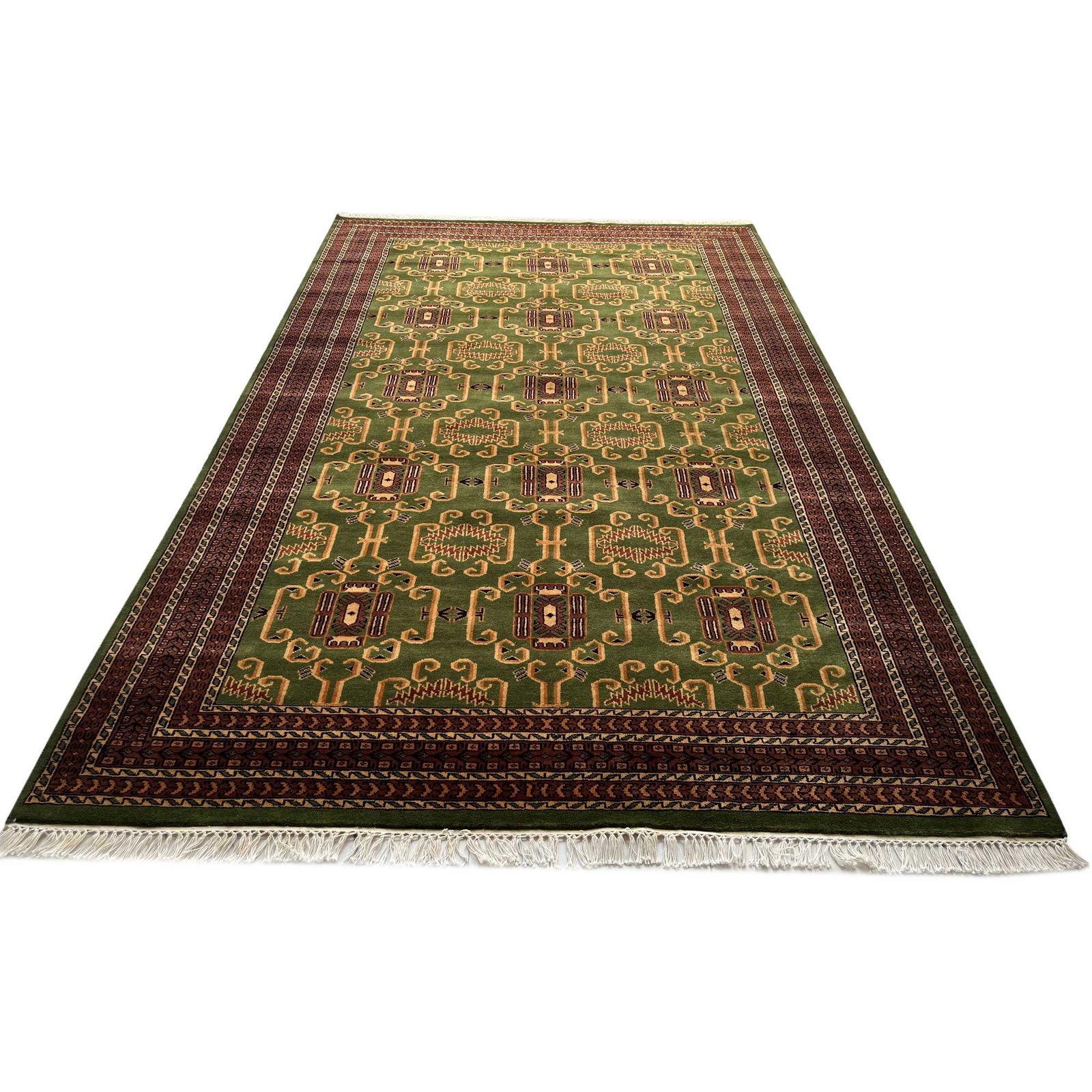6x9 ft Hand Knotted Woolen Carpet Palace Green - Image 2