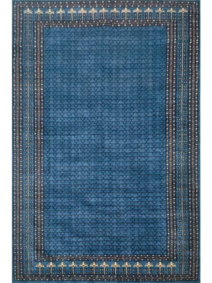 6×9 Feet Royal Grey Hand Knotted Parda Wool Carpet