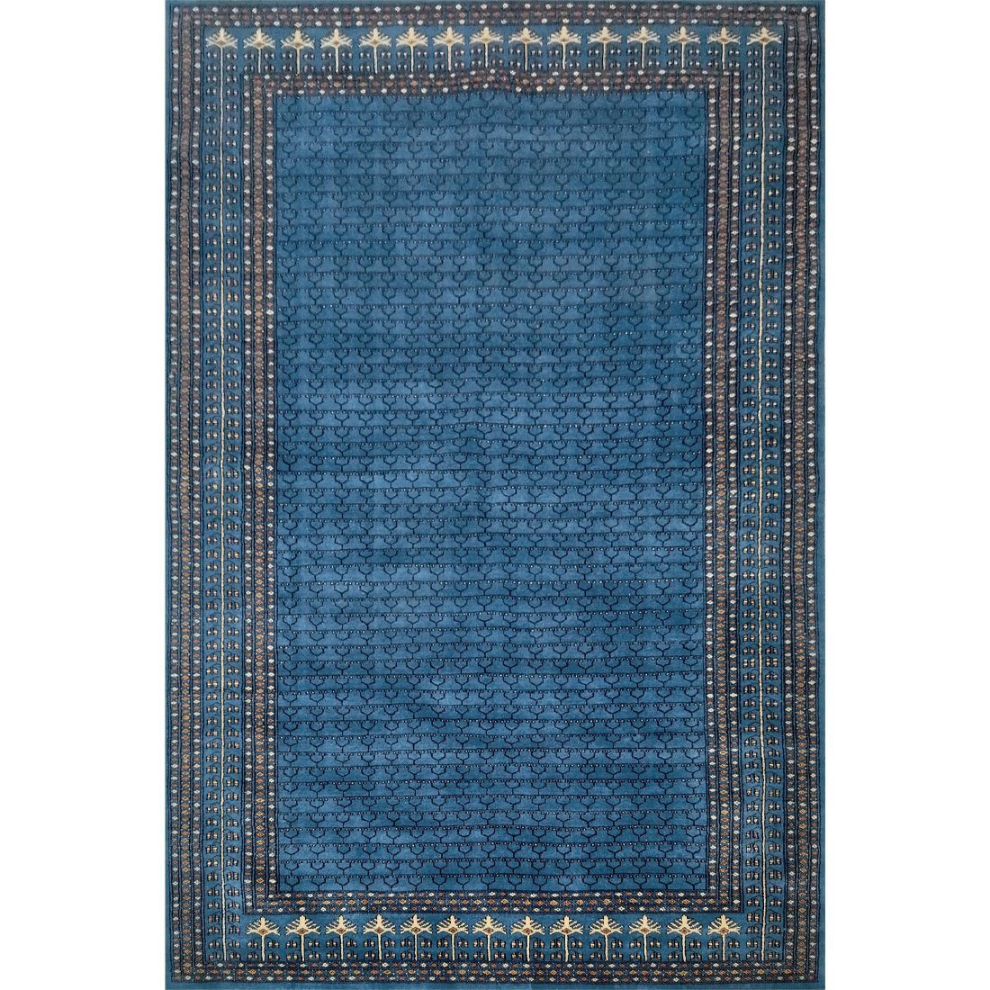 6×9 Feet Royal Grey Hand Knotted Parda Wool Carpet