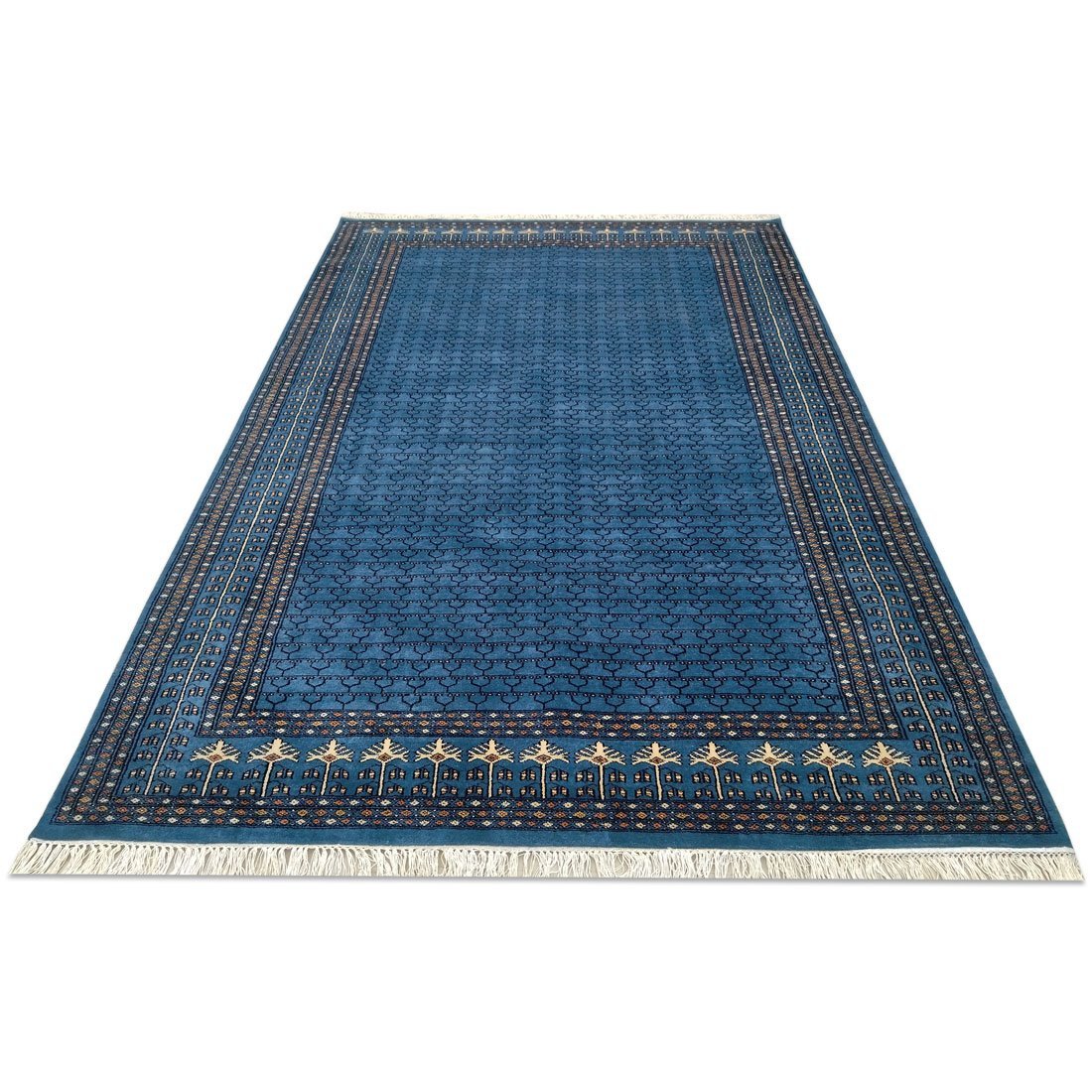 6×9 Feet Royal Grey Hand Knotted Parda Wool Carpet - Image 2