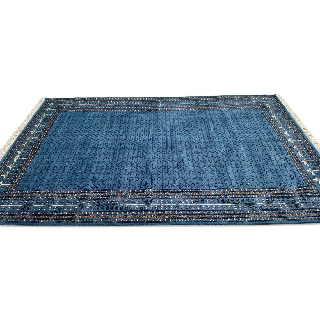 6×9 Feet Royal Grey Hand Knotted Parda Wool Carpet - Image 4