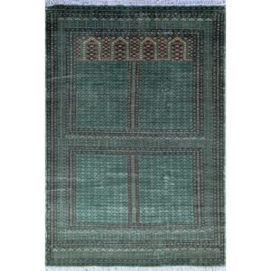 6x9 Feet Green Hand Knotted Bamboo Silk Carpet Parda
