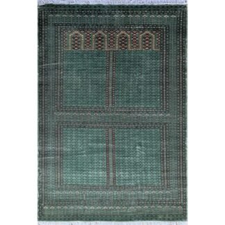 6x9 Feet Green Hand Knotted Bamboo Silk Carpet Parda