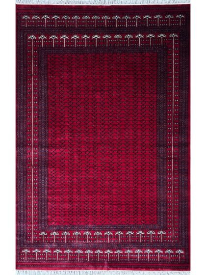 6x9 ft Hand Knotted Wool Carpet Red Parda
