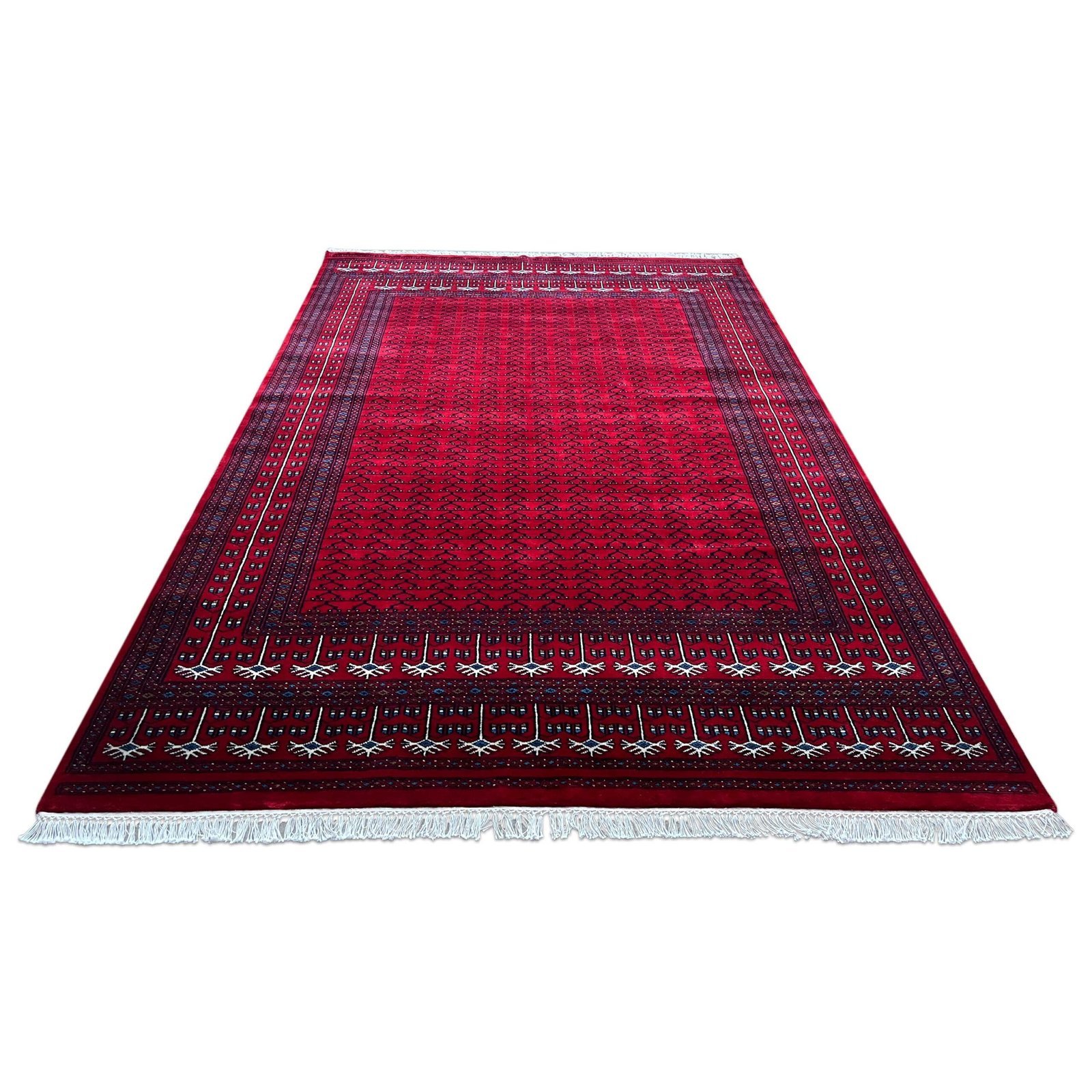6x9 ft Hand Knotted Wool Carpet Red Parda - Image 2
