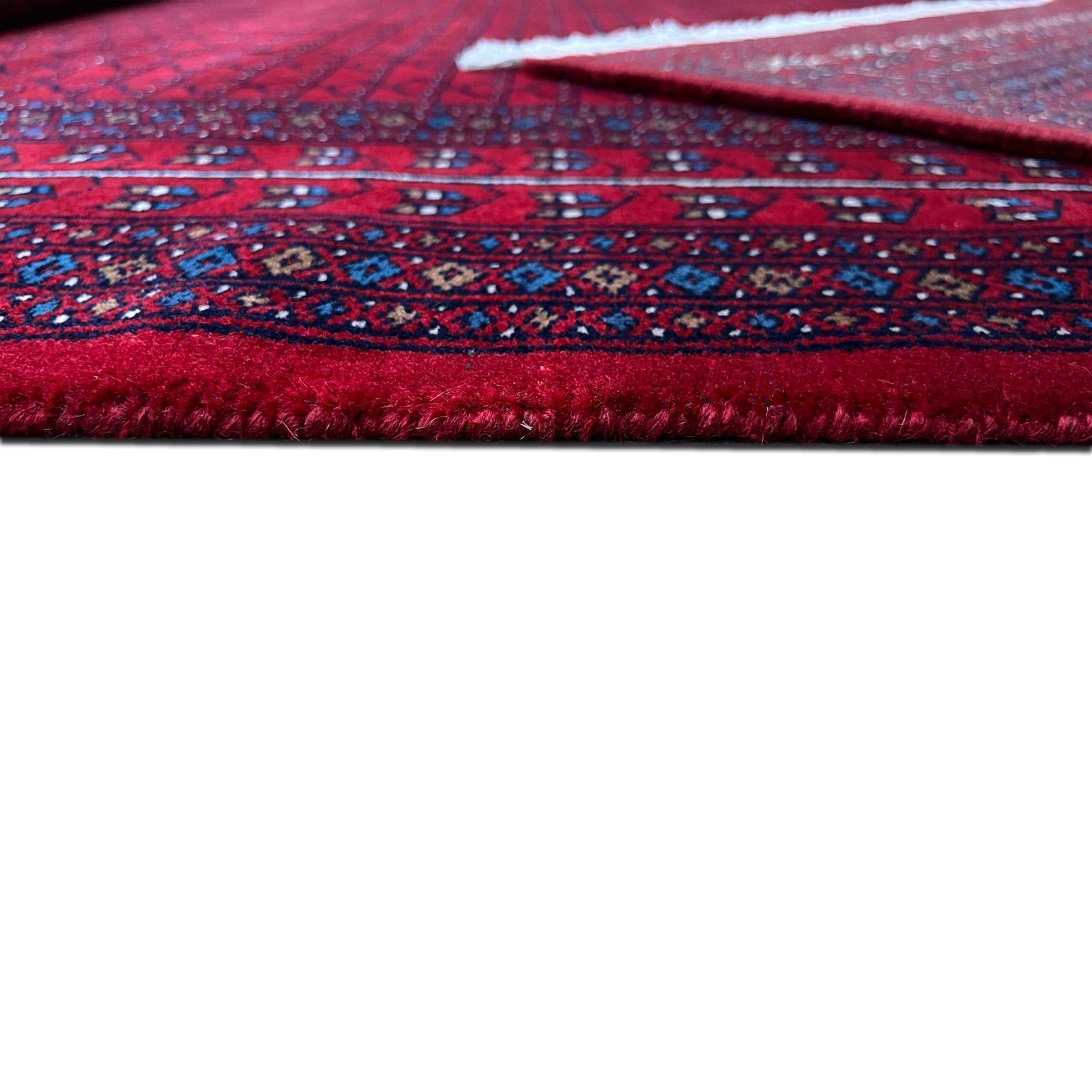 6x9 ft Hand Knotted Wool Carpet Red Parda - Image 4