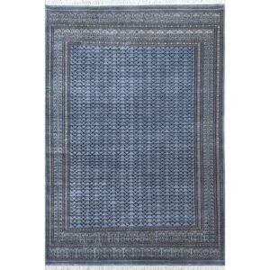 6x9 Ft Hand Knotted Royal Gray Wool Carpet Parda