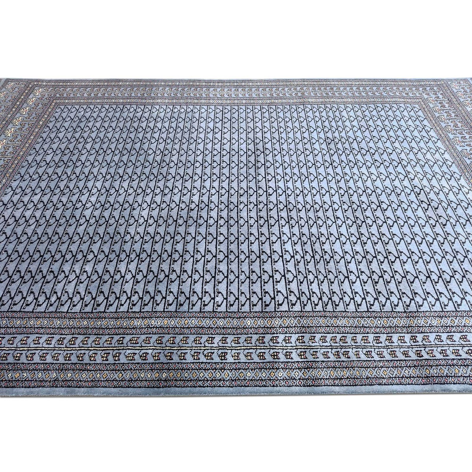 6x9 Ft Hand Knotted Royal Gray Wool Carpet Parda - Image 3