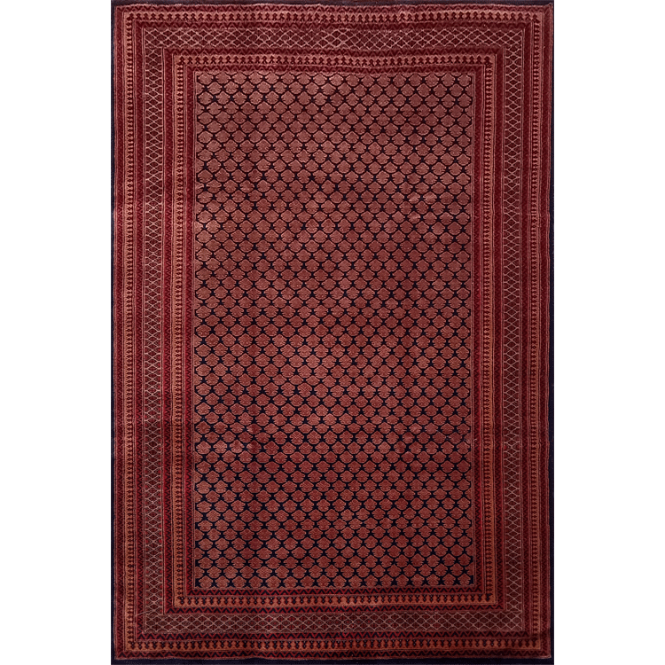 6x9 Feet Handmade Wool Carpet Royal Black Lichi Hand Knotted Carpet Traditional Luxury