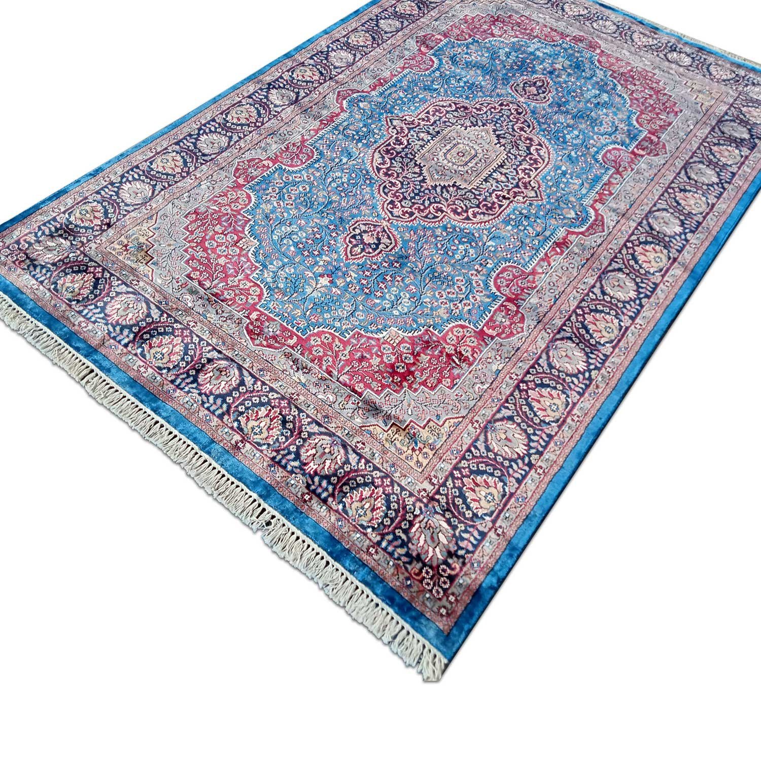 6x9 Feet Handmade Carpet Royal Blue Hand Knotted Persian Carpet - Image 2