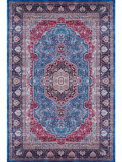 6x9 Feet Handmade Carpet Royal Blue Hand Knotted Persian Carpet