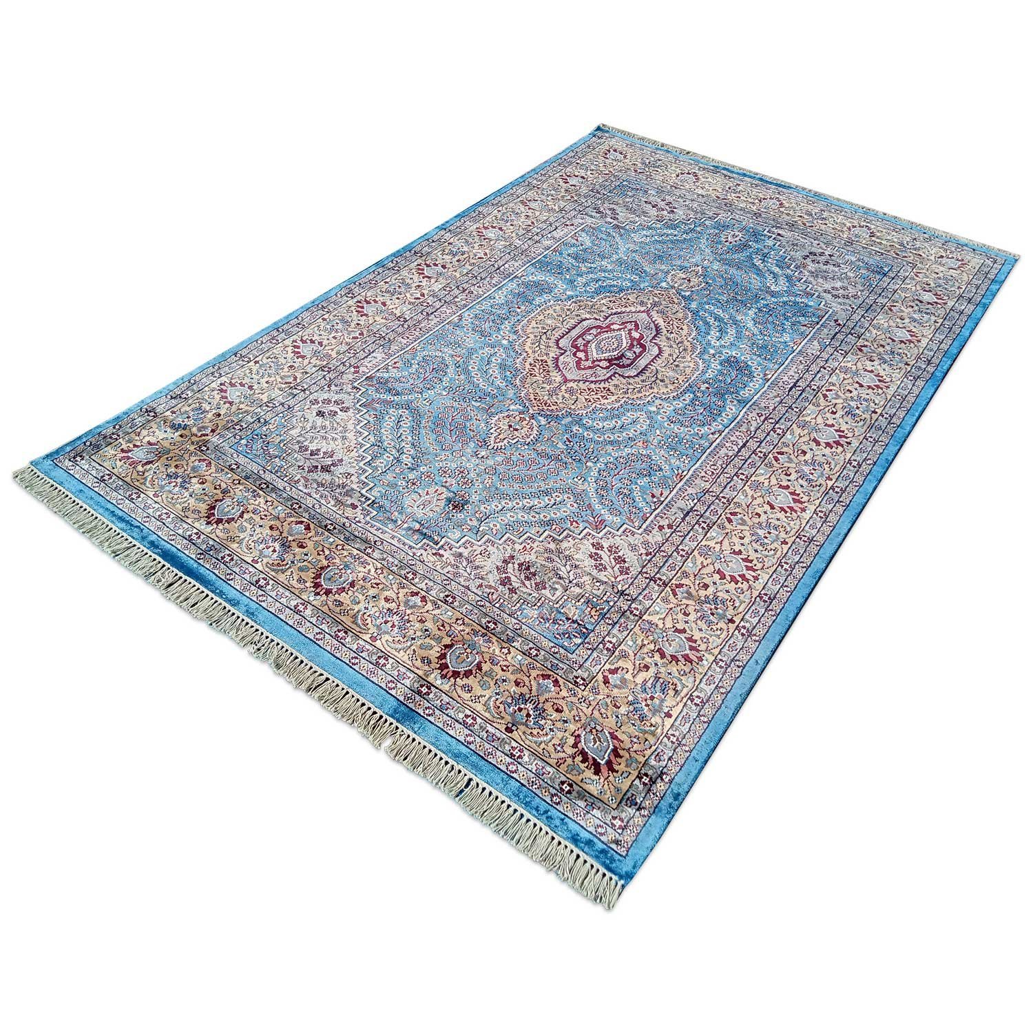 6×9 Feet Handmade Carpet Royal Blue Hand Knotted Persian Carpet - Image 2