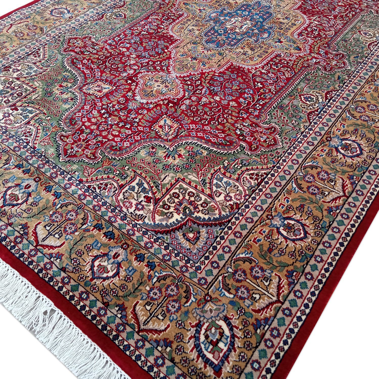 6×9 Feet Handmade Wool Carpet Royal Red Hand Knotted Indo-persian Carpet - Image 5