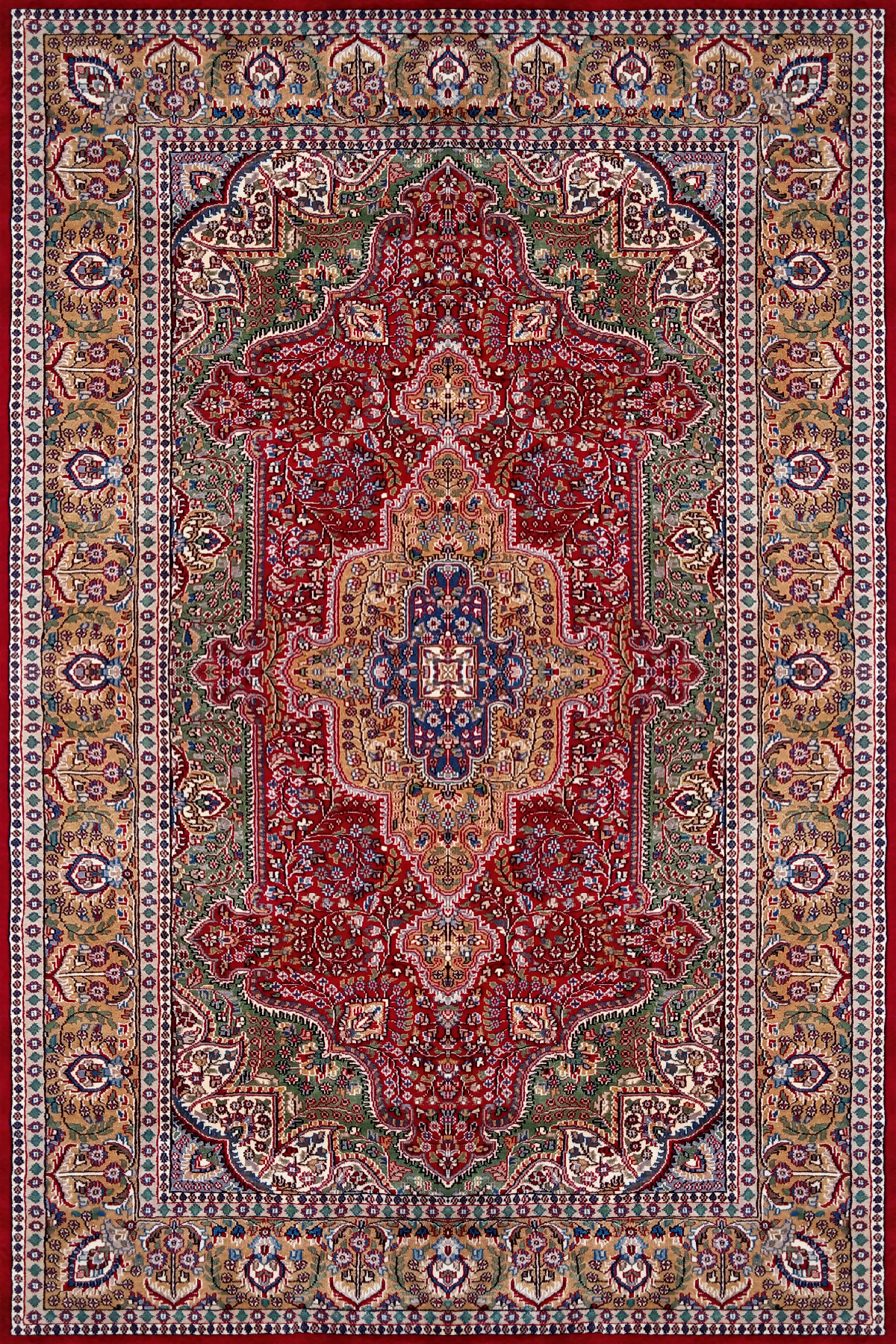 6×9 Feet Handmade Wool Carpet Royal Red Hand Knotted Indo-persian Carpet - Image 2