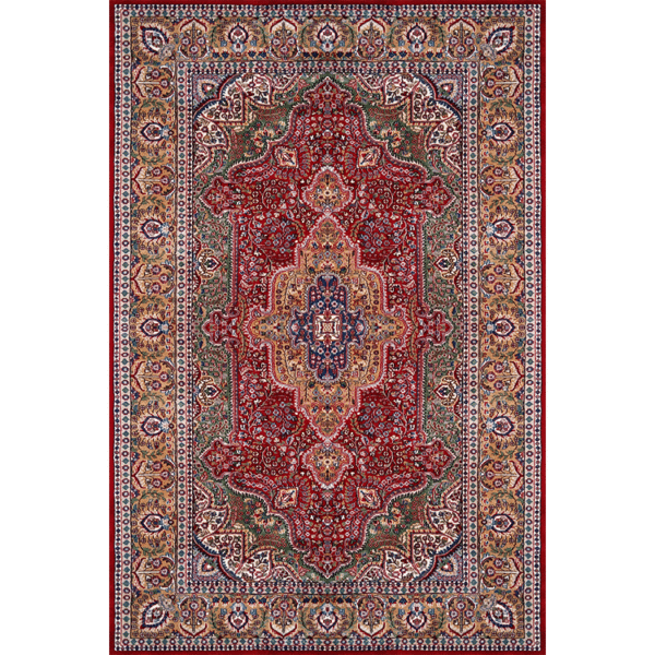 6×9 Feet Handmade Wool Carpet Royal Red Hand Knotted Indo-persian Carpet