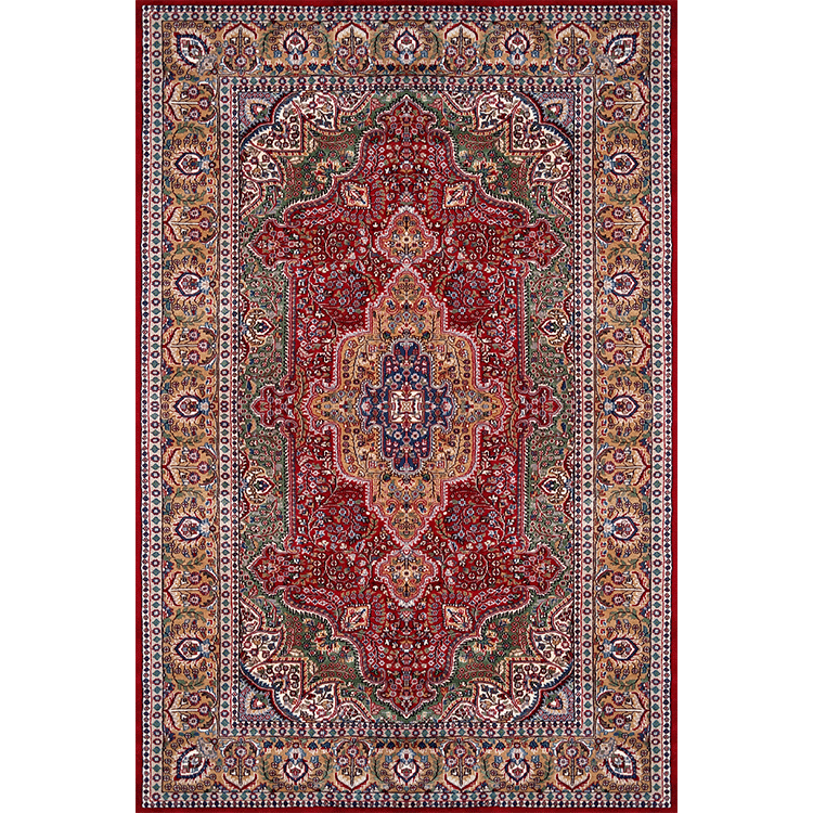 6×9 Feet Handmade Wool Carpet Royal Red Hand Knotted Indo-persian Carpet