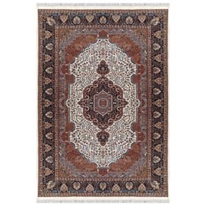 6×9 Feet Handmade Wool Carpet Royal White Hand Knotted Indo-persian Carpet