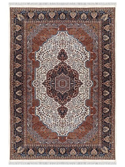 6×9 Feet Handmade Wool Carpet Royal White Hand Knotted Indo-persian Carpet