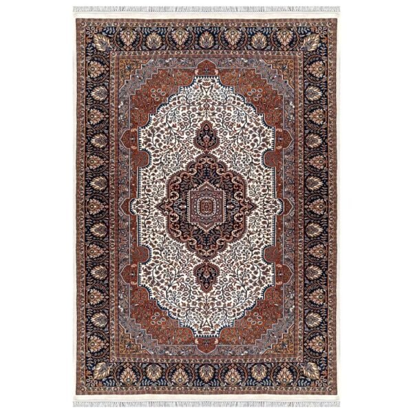 6×9 Feet Handmade Wool Carpet Royal White Hand Knotted Indo-persian Carpet