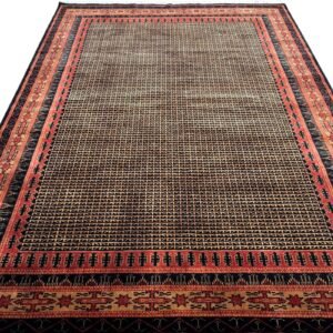7x10 ft Hand Knotted Wool Carpet Black Kanta