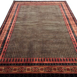 7x10 ft Hand Knotted Wool Carpet Black Kanta