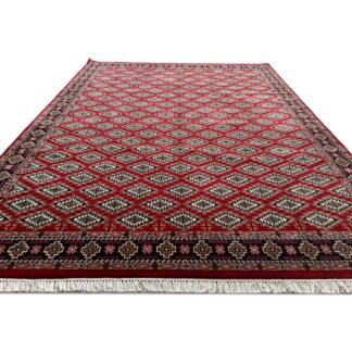 8x10 ft Hand Knotted Wool Carpet Red Bukhara
